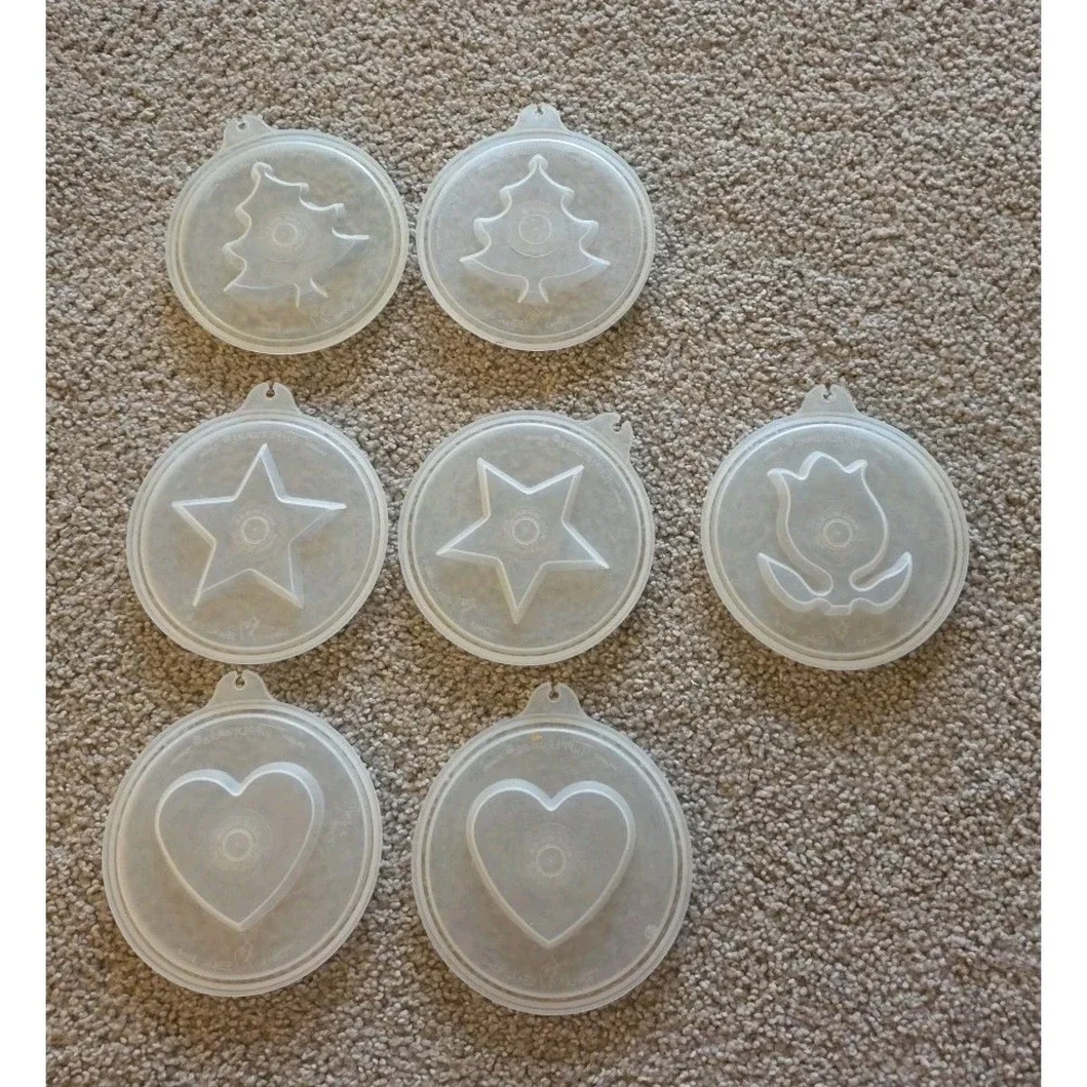Tupperware Vintage Jel‎ N Serve Jello Mold Star Heart Flower Set 9 pc